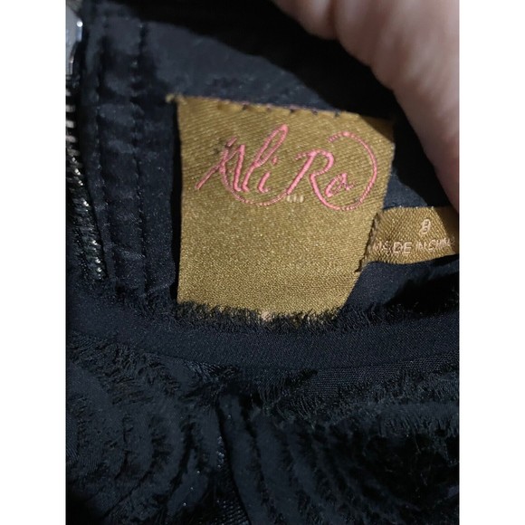 Ali Ro Women’s Vintage Silk 3D Applique Cocktail Dress size 8 Shift Whimsigoth - Picture 10 of 11